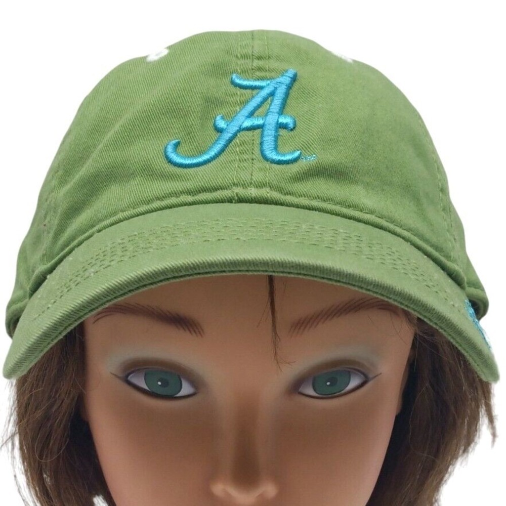 Vintage Alabama Crimson Tide Hat GIRL by The Game Green Buckle Strap Back Cap